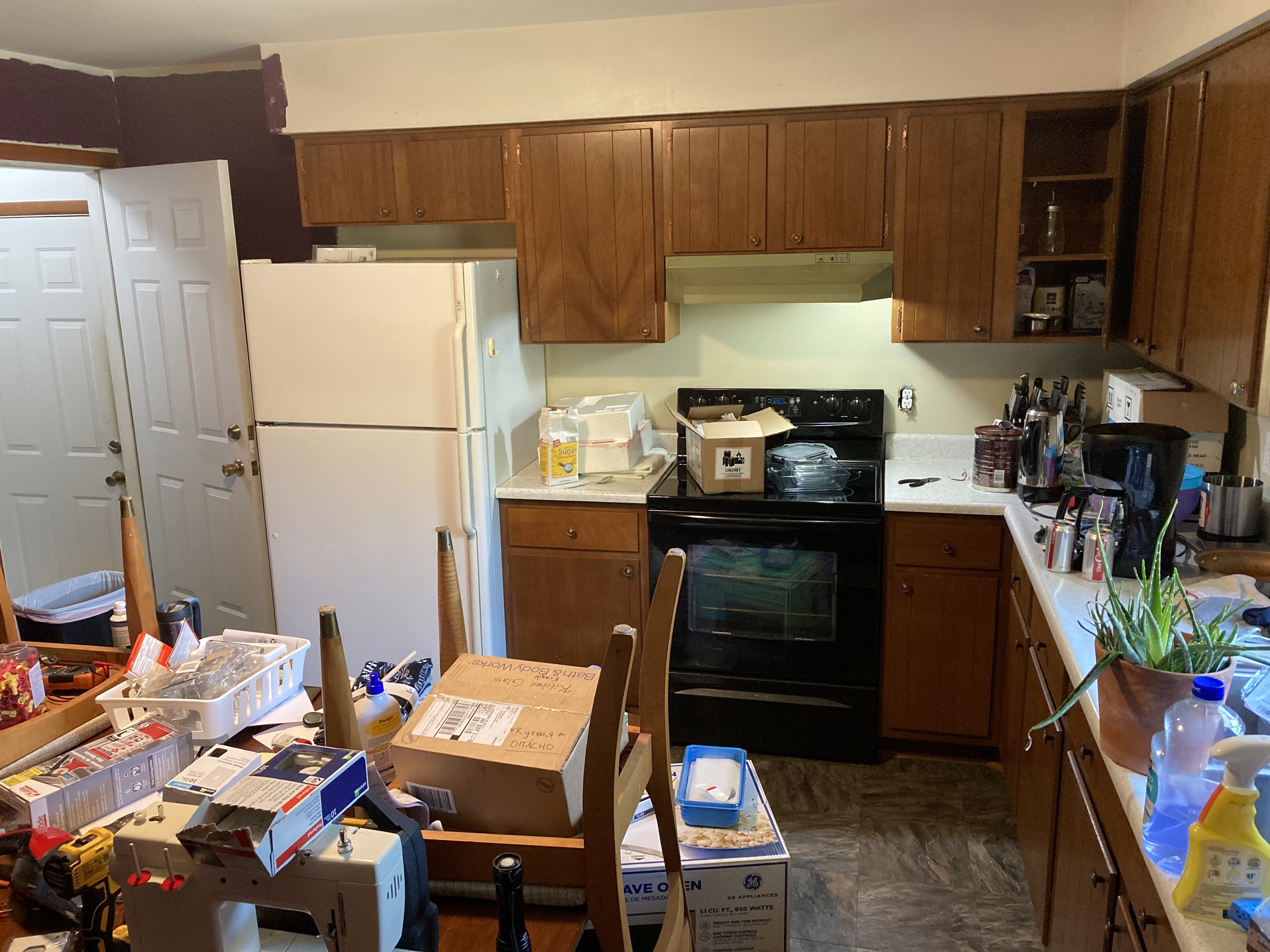 Pan view of kitchen
